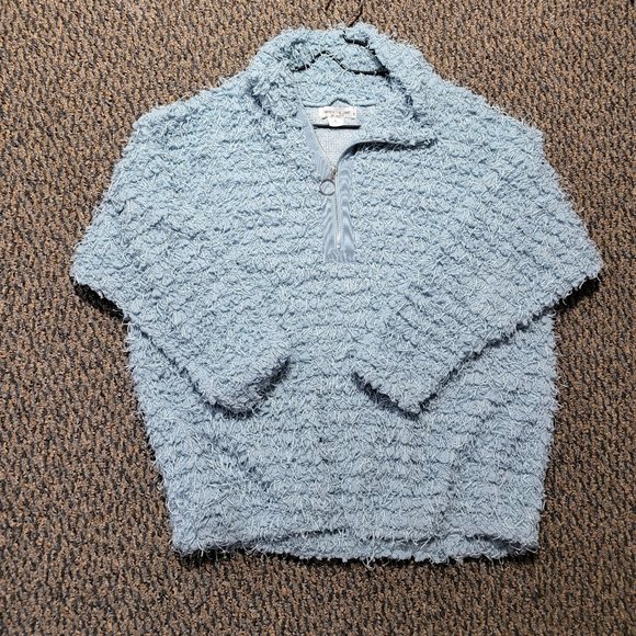 Skye's The Limit Women's Blue Eyelash Knit Sweater Turtleneck Pullover Large - Picture 15 of 16